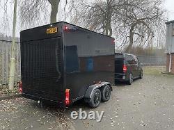 10 Foot Box Trailer Twin Axle 6ft Wide Roller Shutter Led Lighting