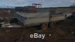 10 ft flat bed drop side, car trailer twin axle 6 ft wide flat bed 2700kg