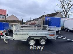 10 ft x 5 ft Trailer 2700kg twin axle with Loading Ramps and 40cm mesh