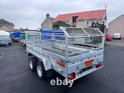 10 ft x 5 ft Trailer 2700kg twin axle with Loading Ramps and 40cm mesh