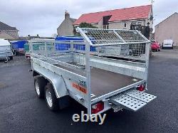 10 ft x 5 ft Trailer 2700kg twin axle with Loading Ramps and 40cm mesh