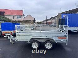 10 ft x 5 ft Trailer 2700kg twin axle with Loading Ramps and 40cm mesh