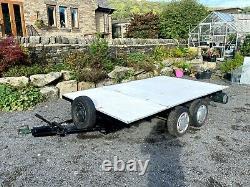 10ft X 6ft Trailer Twin Axle Plant Farm Flatbed Quad Car Van Cheap No Vat