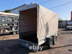 10x5ft Twin Axle Trailer High Frame and Cover UNBRAKED 750kg 300cm x 150cm