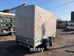 10x5ft Twin Axle Trailer High Frame and Cover UNBRAKED 750kg 300cm x 150cm