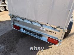 10x5ft Twin Axle Trailer High Frame and Cover UNBRAKED 750kg 300cm x 150cm