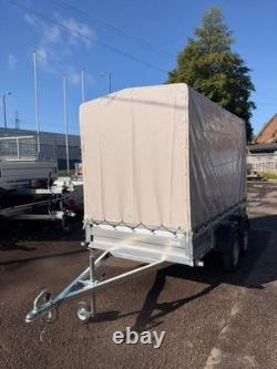 10x5ft Twin Axle Trailer High Frame and Cover UNBRAKED 750kg 300cm x 150cm