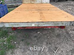 12ft Twin Axle Strong Flat Bed Drop Side Plant Removal Builder Car Cargo Trailer