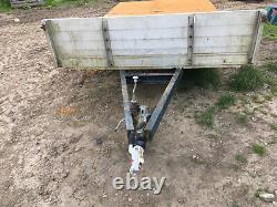 12ft Twin Axle Strong Flat Bed Drop Side Plant Removal Builder Car Cargo Trailer