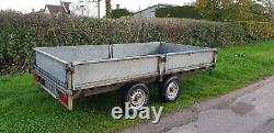 12ft X 6ft 2700kg Indespension Twin Axle Dropside Trailer In Vgc