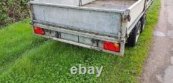 12ft X 6ft 2700kg Indespension Twin Axle Dropside Trailer In Vgc