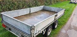 12ft X 6ft 2700kg Indespension Twin Axle Dropside Trailer In Vgc