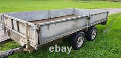 12ft X 6ft 2700kg Indespension Twin Axle Dropside Trailer In Vgc