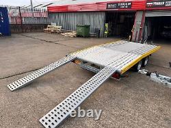 13.4ft x 6.4ft Trailer Twin Axle BEAVER TAIL 4m x 1.95m 2700kg WHEEL SIZE 13