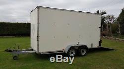 14ft Blue Line Twin Axle Tow A Van Box Trailer Ramp Door Blueline 3500kg