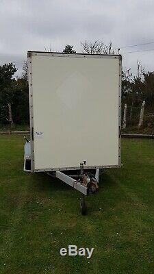 14ft Blue Line Twin Axle Tow A Van Box Trailer Ramp Door Blueline 3500kg