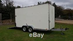 14ft Blue Line Twin Axle Tow A Van Box Trailer Ramp Door Blueline 3500kg