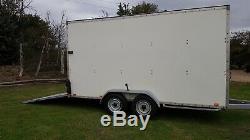 14ft Blue Line Twin Axle Tow A Van Box Trailer Ramp Door Blueline 3500kg