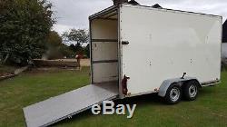 14ft Blue Line Twin Axle Tow A Van Box Trailer Ramp Door Blueline 3500kg