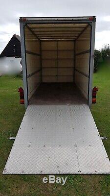 14ft Blue Line Twin Axle Tow A Van Box Trailer Ramp Door Blueline 3500kg