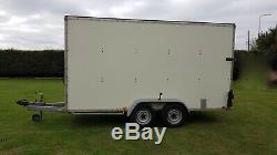 14ft Blue Line Twin Axle Tow A Van Box Trailer Ramp Door Blueline 3500kg