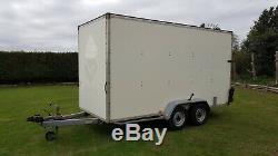 14ft Blue Line Twin Axle Tow A Van Box Trailer Ramp Door Blueline 3500kg