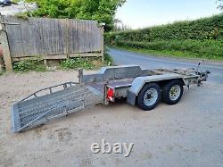 £1500+vat=£1800 2017 Indespension Twin Axle mini digger Plant 2700kg 9x4 Trailer