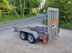 £1500+vat=£1800 2017 Indespension Twin Axle mini digger Plant 2700kg 9x4 Trailer