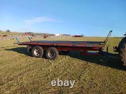 18ft x 7ft twin axle flat bed hay/strawithsilage bale trailer