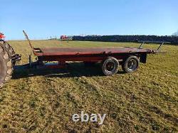 18ft x 7ft twin axle flat bed hay/strawithsilage bale trailer