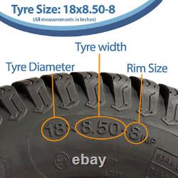 18x8.50-8 Twin Axle ATV Grass Trailer Kit Wheels Hub & Stub Axles + Hitch 1500kg