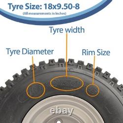 18x9.50-8 Twin Axle ATV Knobby Quad Trailer Kit Wheels, Axles, Steel Hitch 408kg
