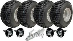 18x9.50-8 Twin Axle ATV Knobby Quad Trailer Kit Wheels, Axles Swivel Hitch 408kg