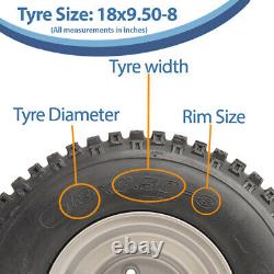 18x9.50-8 Twin Axle ATV Quad Trailer Kit 4 Knobby Wheels AL-KO Hub & Stub 408kgs