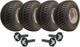18x9.50-8 Twin Axle Atv Quad Trailer Kit 4-p332 Grass Wheels 4 Stub Axles 1500kg