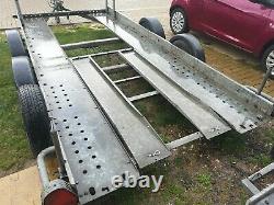 2003 Brian James Twin axle car Trailer Transporter with tyre rack