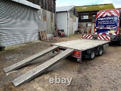 2014 iFor Williams LM106G Twin Axle Flatbed Trailer FSH Lockers Winch Ramps Lock