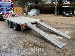 2014 iFor Williams LM106G Twin Axle Flatbed Trailer FSH Lockers Winch Ramps Lock