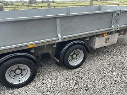 2017 IFOR WILLIAMS LM186 TWIN AXLE FLAT BED TRAILER. NEW SIDES & 8ft STEEL SKIDS