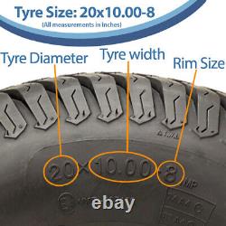 20x10.00-8 Twin Axle ATV Trailer Kit Wheels, Stub Axles Hitch Road Legal 1800kgs