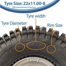 22x11.00-8 Twin Axle ATV Trailer Kit Wheels, Axles & Swivel Hitch Capacity 620kg