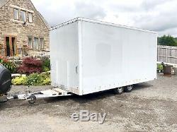 23ft Large braked twin axle box Show Storage Container Shed Trailer NO VAT