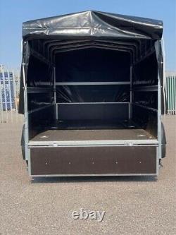 2700kg 10'x5' TWIN AXLE BRAKED TRAILER with High Frame & Cover 300x150x135cm