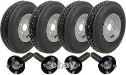 4.80/4.00-8 Twin Axle Trailer Kit High Speed Road Legal Wheels Hub & Stub Axles