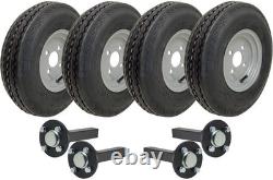 4.80/4.00-8 Twin Axle Trailer Kit High Speed Road Legal Wheels Hub & Stub Axles