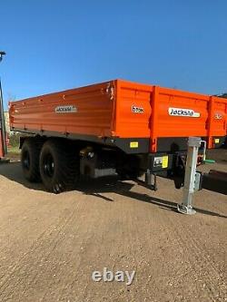 6 Ton TWIN AXLE Jacksta Farm Trailer Drop Side Tipping 2 way rear gate, brakes