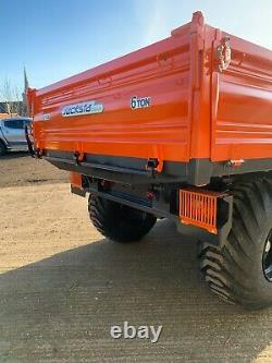 6 Ton TWIN AXLE Jacksta Farm Trailer Drop Side Tipping 2 way rear gate, brakes