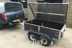6'x 4'Twin Axle Car Trailer With Hinged Alloy Cover NO VAT Good Tyres & Spare