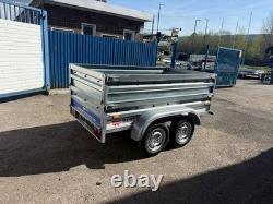 7.6 x 4.3ft Twin Axle Trailer Box High Sides 750kg Unbraked 232 x 130cm