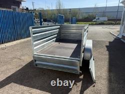7.6 x 4.3ft Twin Axle Trailer Box High Sides 750kg Unbraked 232 x 130cm